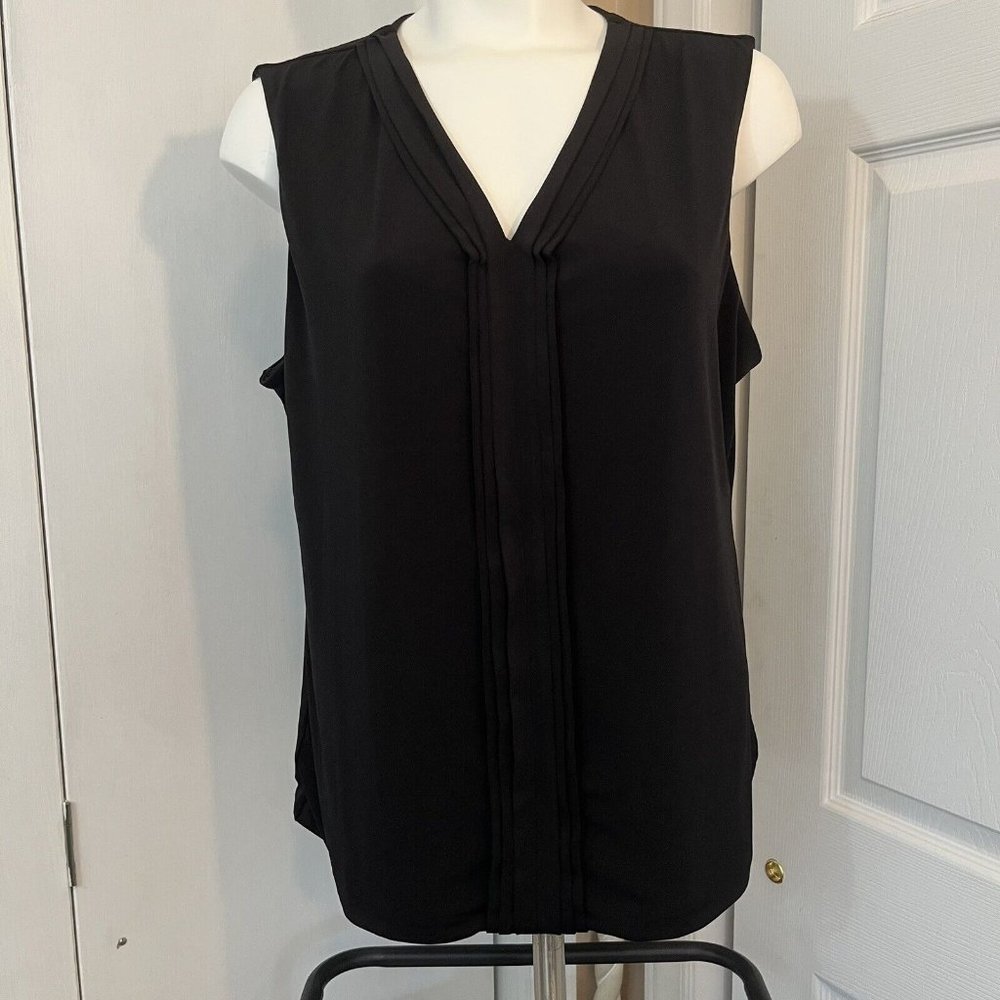 NWT Premise Studio XL Tank Top Blouse Black Wide Strap V-Neck Stretch Sleeveless